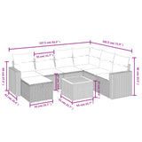 8 Piece Garden Sofa Set with Cushions Grey Poly Rattan - Top-Down View