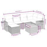 7 Piece Garden Sofa Set with Cushions Grey Poly Rattan - Top-Down View