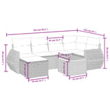 7 Piece Garden Sofa Set with Cushions Black Poly Rattan