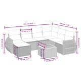 8 Piece Garden Sofa Set with Cushions Grey Poly Rattan