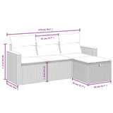 4 Piece Garden Sofa Set with Cushions Grey Poly Rattan - Top-Down View
