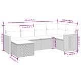 6 Piece Garden Sofa Set with Cushions Black Poly Rattan