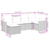 6 Piece Garden Sofa Set with Cushions Black Poly Rattan