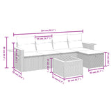 6 Piece Garden Sofa Set with Cushions Grey Poly Rattan