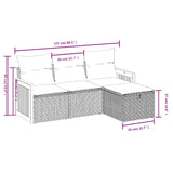 4 Piece Garden Sofa Set with Cushions Grey Poly Rattan - Top-Down View