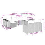 10 Piece Garden Sofa Set with Cushions Grey Poly Rattan - Top-Down View