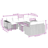 11 Piece Garden Sofa Set with Cushions Grey Poly Rattan - Top-Down View