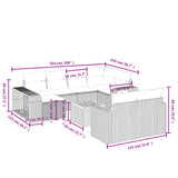 11 Piece Garden Sofa Set with Cushions Grey Poly Rattan - Top-Down View