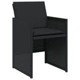 Garden Chairs with Cushions 4 pcs Black Poly Rattan - Side View