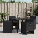 Garden Chairs with Cushions 4 pcs Black Poly Rattan - Top-Down View