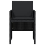 Garden Chairs with Cushions 4 pcs Black Poly Rattan