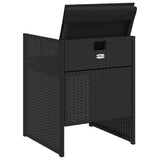 Garden Chairs with Cushions 4 pcs Black Poly Rattan - Close-Up Angle