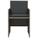 Garden Chairs with Cushions 4 pcs Grey Poly Rattan - 45-Degree Angle