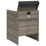 Garden Chairs with Cushions 4 pcs Grey Poly Rattan - Close-Up Angle
