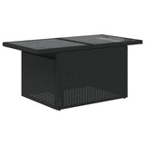 9 Piece Garden Sofa Set with Cushions Black Poly Rattan - Close-Up Angle