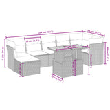 8 Piece Garden Sofa Set with Cushions Grey Poly Rattan