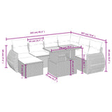 8 Piece Garden Sofa Set with Cushions Black Poly Rattan