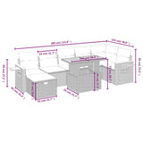 8 Piece Garden Sofa Set with Cushions Black Poly Rattan - Top-Down View