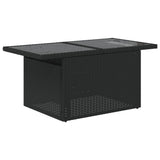 11 Piece Garden Sofa Set with Cushions Black Poly Rattan - Close-Up Angle