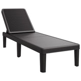 4-Way Height Adjustable Sun Lounger 155.5x57x28 cm Polypropylene - Front View