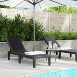 4-Way Height Adjustable Sun Lounger 155.5x57x28 cm Polypropylene - Side View