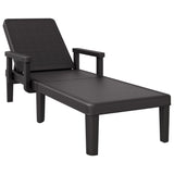 4-Way Height Adjustable Sun Lounger 155.5x57x28 cm Polypropylene - Front View