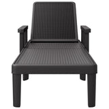 4-Way Height Adjustable Sun Lounger 155.5x57x28 cm Polypropylene