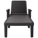 4-Way Height Adjustable Sun Lounger 155.5x57x28 cm Polypropylene - Top-Down View