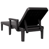 4-Way Height Adjustable Sun Lounger 155.5x57x28 cm Polypropylene - Rear View