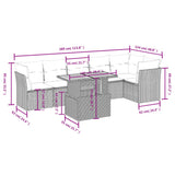7 Piece Garden Sofa Set with Cushions Beige Poly Rattan