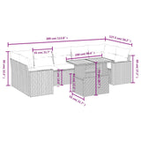 8 Piece Garden Sofa Set with Cushions Black Poly Rattan - Side View