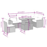 7 Piece Garden Sofa Set with Cushions Black Poly Rattan