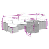 8 Piece Garden Sofa Set with Cushions Grey Poly Rattan