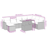 9 Piece Garden Sofa Set with Cushions Grey Poly Rattan