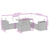 7 Piece Garden Sofa Set with Cushions Beige Poly Rattan - Side View