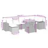 8 Piece Garden Sofa Set with Cushions Grey Poly Rattan