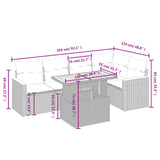 6 Piece Garden Sofa Set with Cushions Beige Poly Rattan
