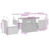 6 Piece Garden Sofa Set with Cushions Beige Poly Rattan