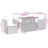 6 Piece Garden Sofa Set with Cushions Beige Poly Rattan - Side View