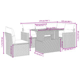 6 Piece Garden Sofa Set with Cushions Grey Poly Rattan - Side View