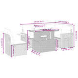 6 Piece Garden Sofa Set with Cushions Grey Poly Rattan