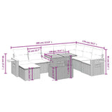9 Piece Garden Sofa Set with Cushions Grey Poly Rattan