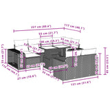 11 Piece Garden Sofa Set with Cushions Black Poly Rattan - Extra Image