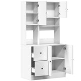 Kitchen Cabinet White 95x50x180 cm Engineered Wood - Close-Up Angle