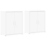 Sideboards 2 pcs White 60x31x70 cm Engineered Wood - Front View