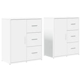 Sideboards 2 pcs White 60x31x70 cm Engineered Wood - Front View