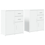 Sideboards 2 pcs White 60x31x70 cm Engineered Wood - Front View