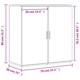 Sideboards 2 pcs White 79x38x80 cm Engineered Wood - Extra Image
