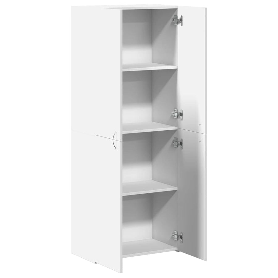 File Cabinet White 60x32x153 cm Engineered Wood