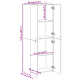 File Cabinet White 60x32x153 cm Engineered Wood - Extra Image